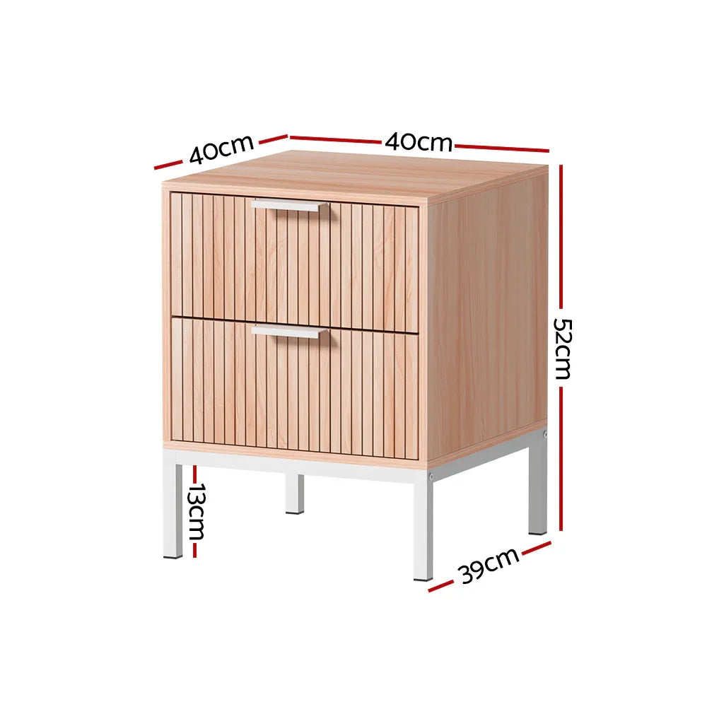 Artiss Bedside Table Drawers Side End Table Storage Cabinet Nightstand Pine LURA - Mekamart Australia