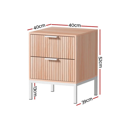 Artiss Bedside Table Drawers Side End Table Storage Cabinet Nightstand Pine LURA - Mekamart Australia
