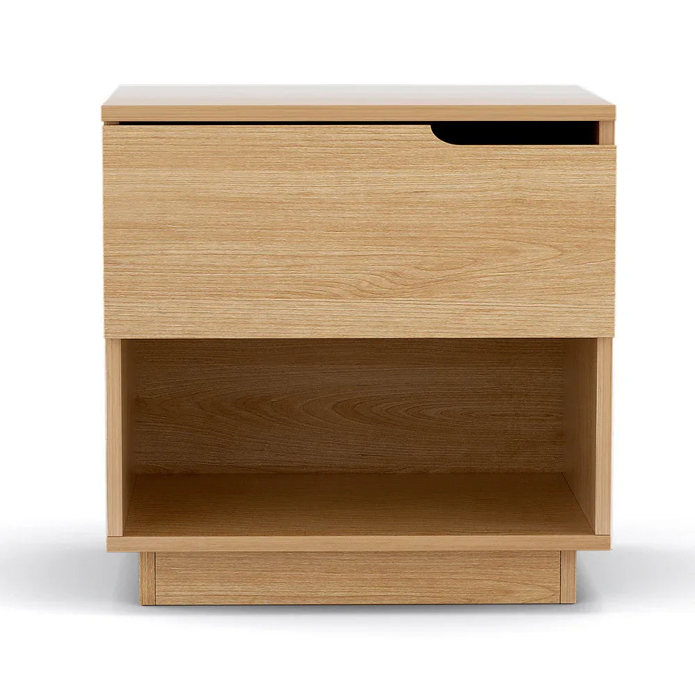 Artiss Bedside Table 1 Drawer 1 Shelf Nightstand Pine - Mekamart Australia