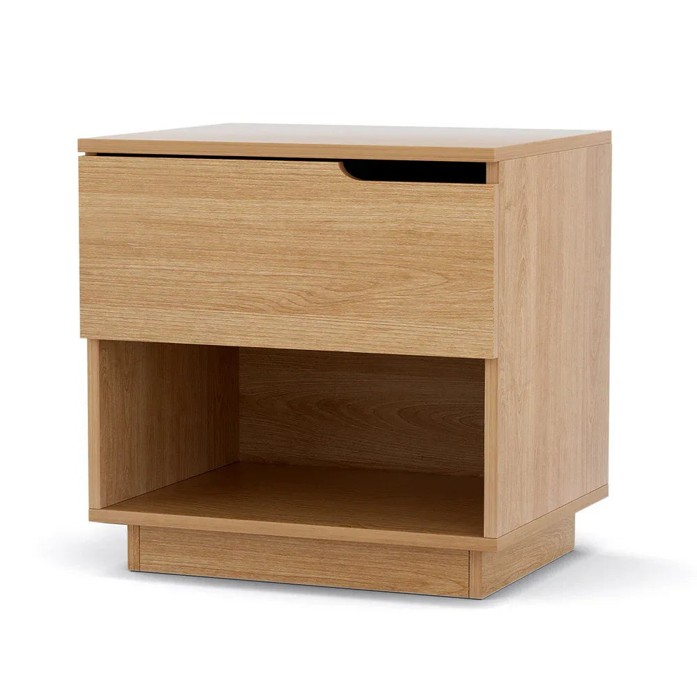 Artiss Bedside Table 1 Drawer 1 Shelf Nightstand Pine - Mekamart Australia