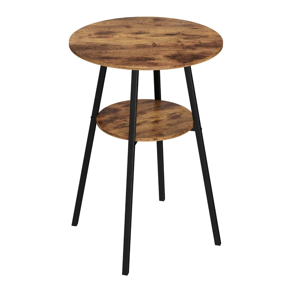 Artiss Industrial Bar Table with 2-Tier Organizer Weather-Resistant MDF Top Steel Frame - Mekamart Australia
