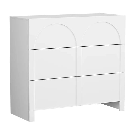 Artiss 3 Chest of Drawers Lowboy Dresser Cabinet White - Mekamart Australia