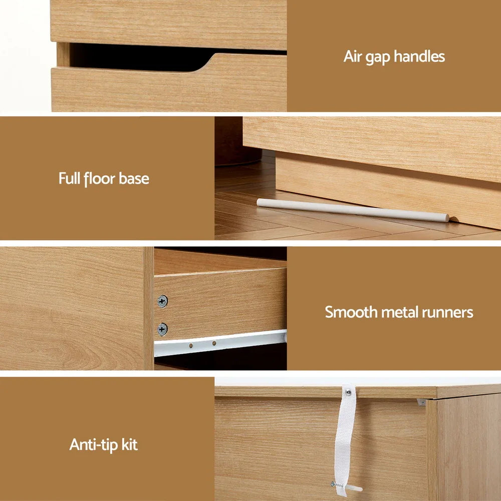 Artiss 6 Chest of Drawers Dresser Table Pine - Mekamart Australia