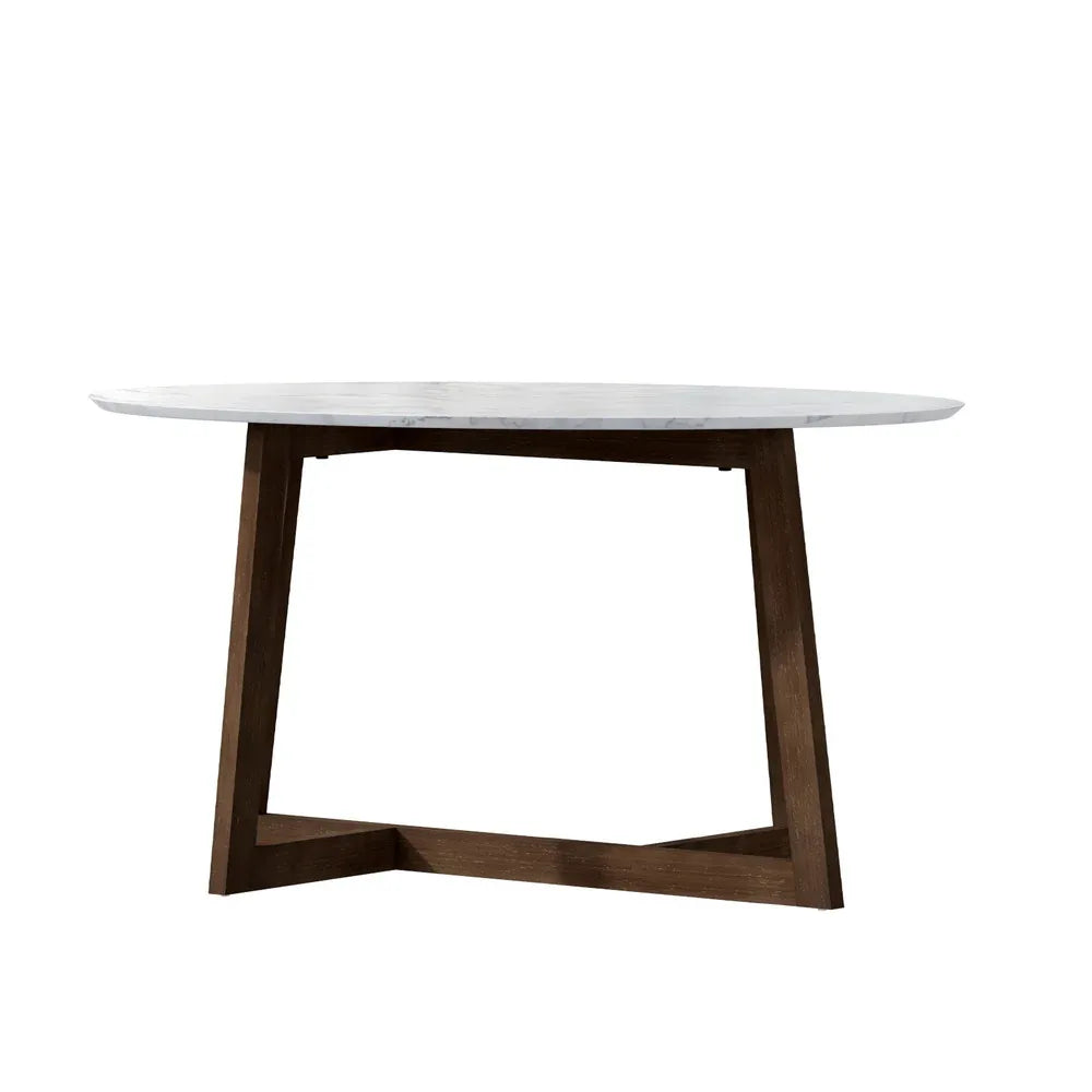 Artiss Coffee Table Oval Marble Effect - Mekamart Australia