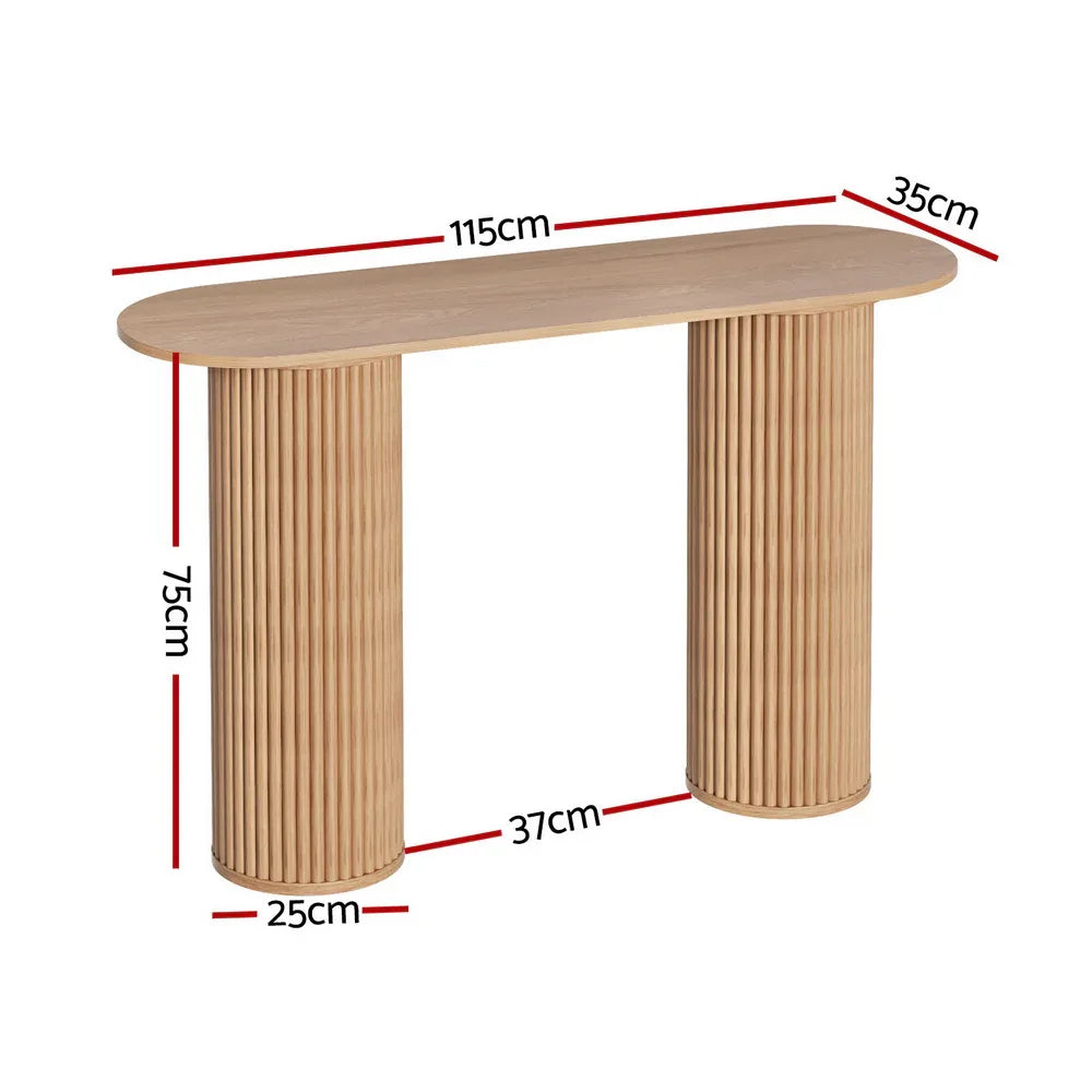 Artiss Console Table Oval 115CM Pine Blake - Mekamart Australia
