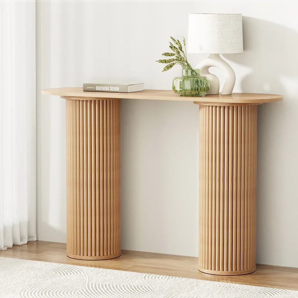 Artiss Console Table Oval 115CM Pine Blake - Mekamart Australia