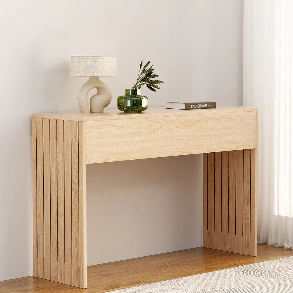 Artiss Console Table Hallway Fluted 120CM Pine - Mekamart Australia