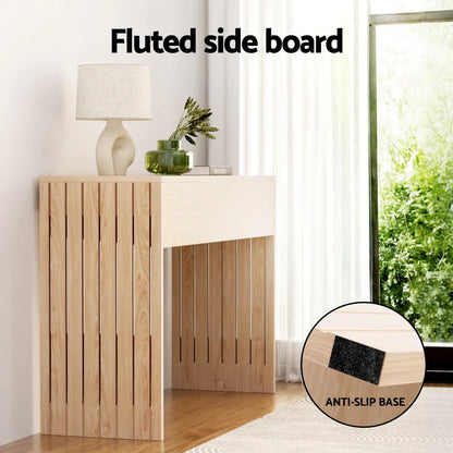 Artiss Console Table Hallway Fluted 120CM Pine - Mekamart Australia
