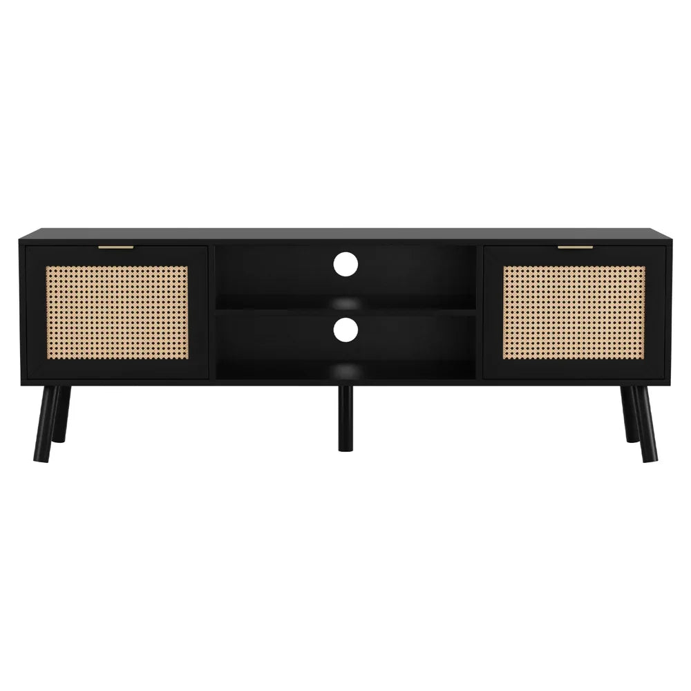 Artiss TV Unit 150cm Storage Cabinet Black - Mekamart Australia