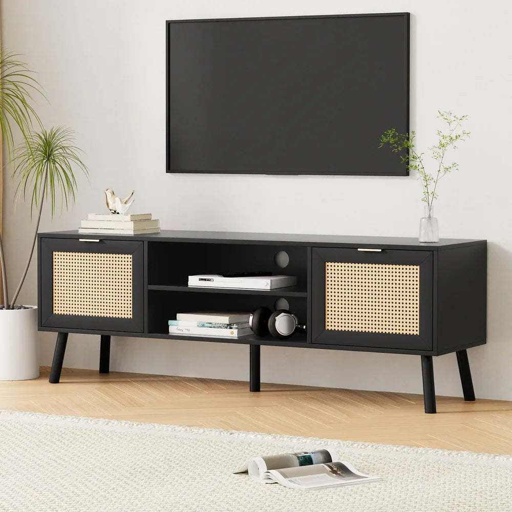 Artiss TV Unit 150cm Storage Cabinet Black - Mekamart Australia