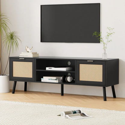 Artiss TV Unit 150cm Storage Cabinet Black - Mekamart Australia