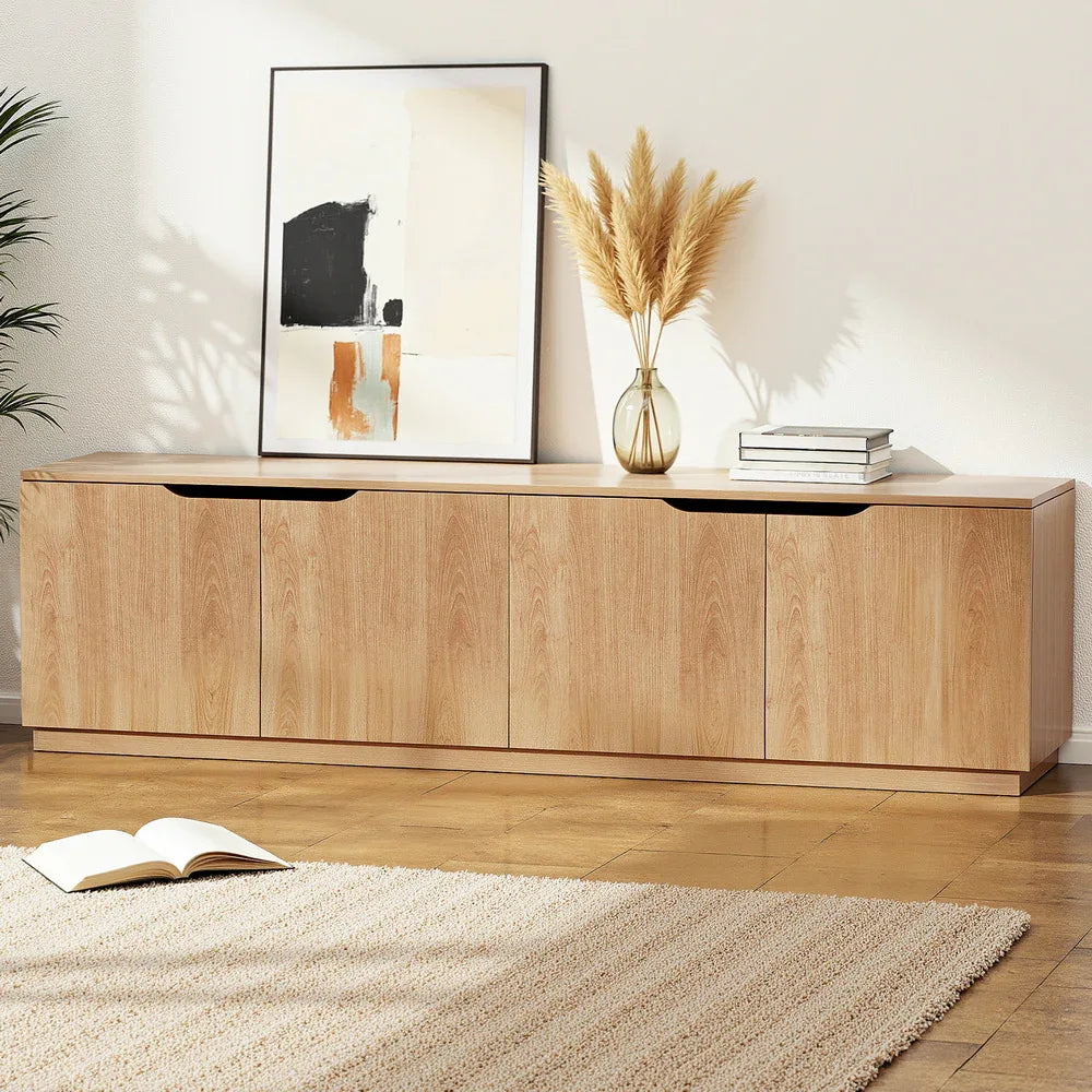 Artiss TV Unit Entertainment Unit Storage Cabinet 180cm Pine - Mekamart Australia