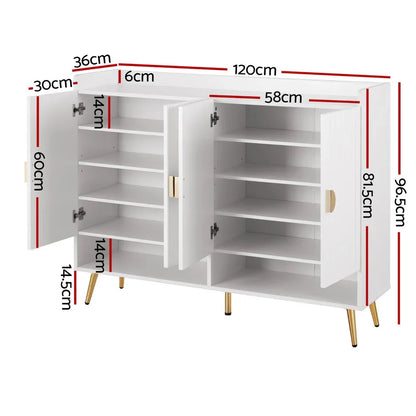 Artiss Shoe Rack Cabinet 5 Tiers 30 Pairs White - Mekamart Australia