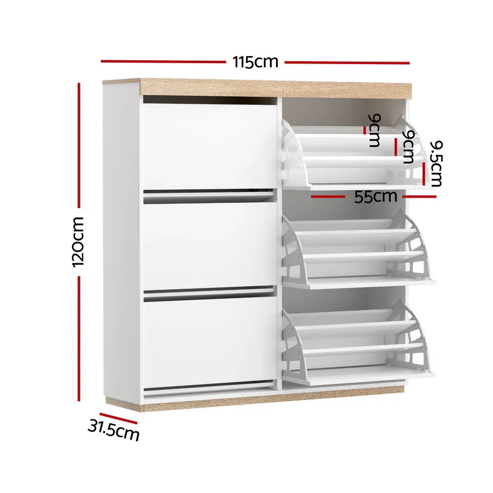 Artiss Shoe Rack Cabinet 3-Tier 45 Pairs White - Mekamart Australia