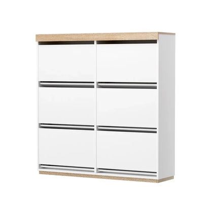 Artiss Shoe Rack Cabinet 3-Tier 45 Pairs White - Mekamart Australia