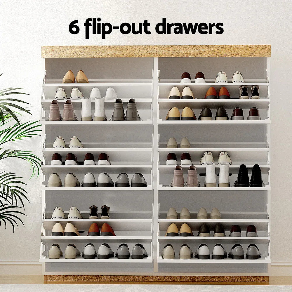 Artiss Shoe Rack Cabinet 3-Tier 45 Pairs White - Mekamart Australia