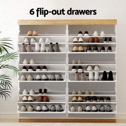 Artiss Shoe Rack Cabinet 3-Tier 45 Pairs White - Mekamart Australia