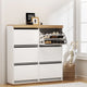 Artiss Shoe Rack Cabinet 3-Tier 45 Pairs White - Mekamart Australia