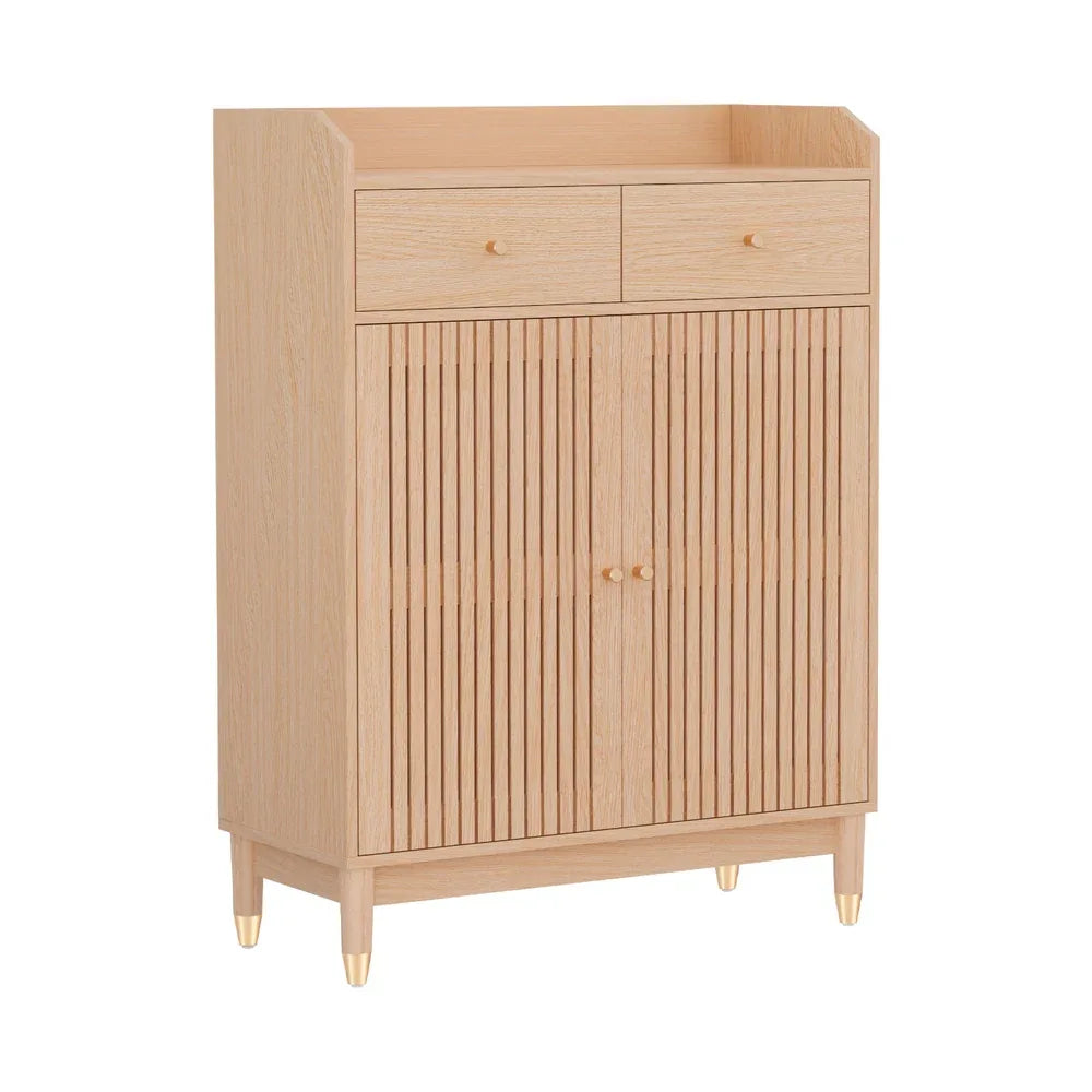 Artiss Shoe Rack Cabinet 4-Tier 16 Pairs Pine - Mekamart Australia