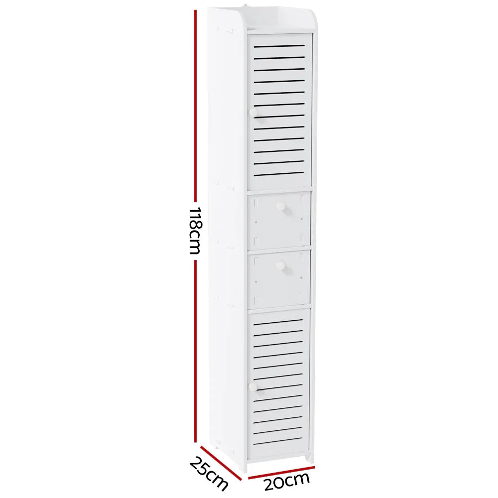 Artiss Bathroom Toilet Storage Cabinet Laundry Tallboy Cupboard Slim Corner - Mekamart Australia