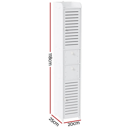 Artiss Bathroom Toilet Storage Cabinet Laundry Tallboy Cupboard Slim Corner - Mekamart Australia
