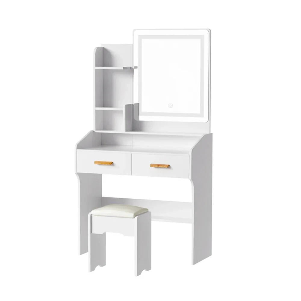 Artiss Dressing Table Set Stool Led White Doria - Mekamart Australia