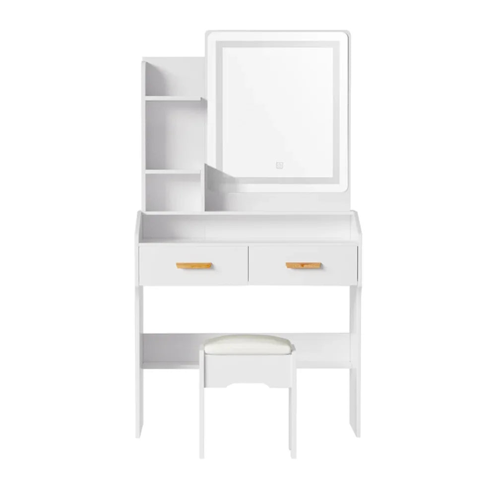 Artiss Dressing Table Set Stool Led White Doria - Mekamart Australia