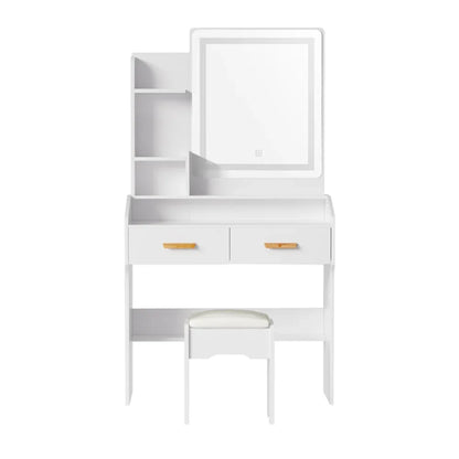 Artiss Dressing Table Set Stool Led White Doria - Mekamart Australia