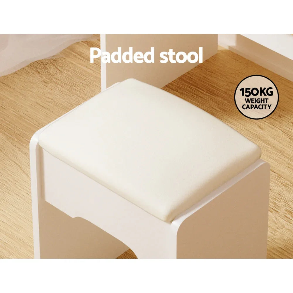 Artiss Dressing Table Set Stool Led White Doria - Mekamart Australia
