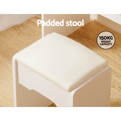 Artiss Dressing Table Set Stool Led White Doria - Mekamart Australia