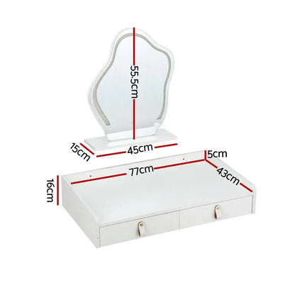 Artiss Dressing Table Floating LED White Daphne - Mekamart Australia
