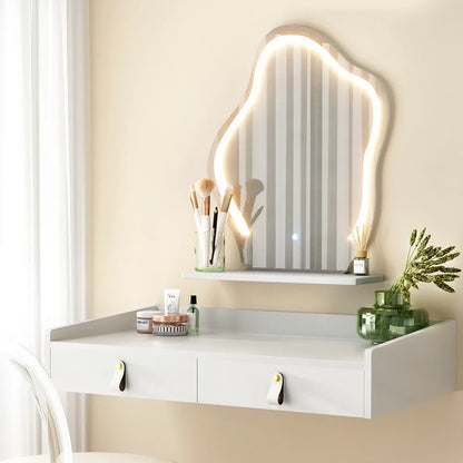 Artiss Dressing Table Floating LED White Daphne - Mekamart Australia
