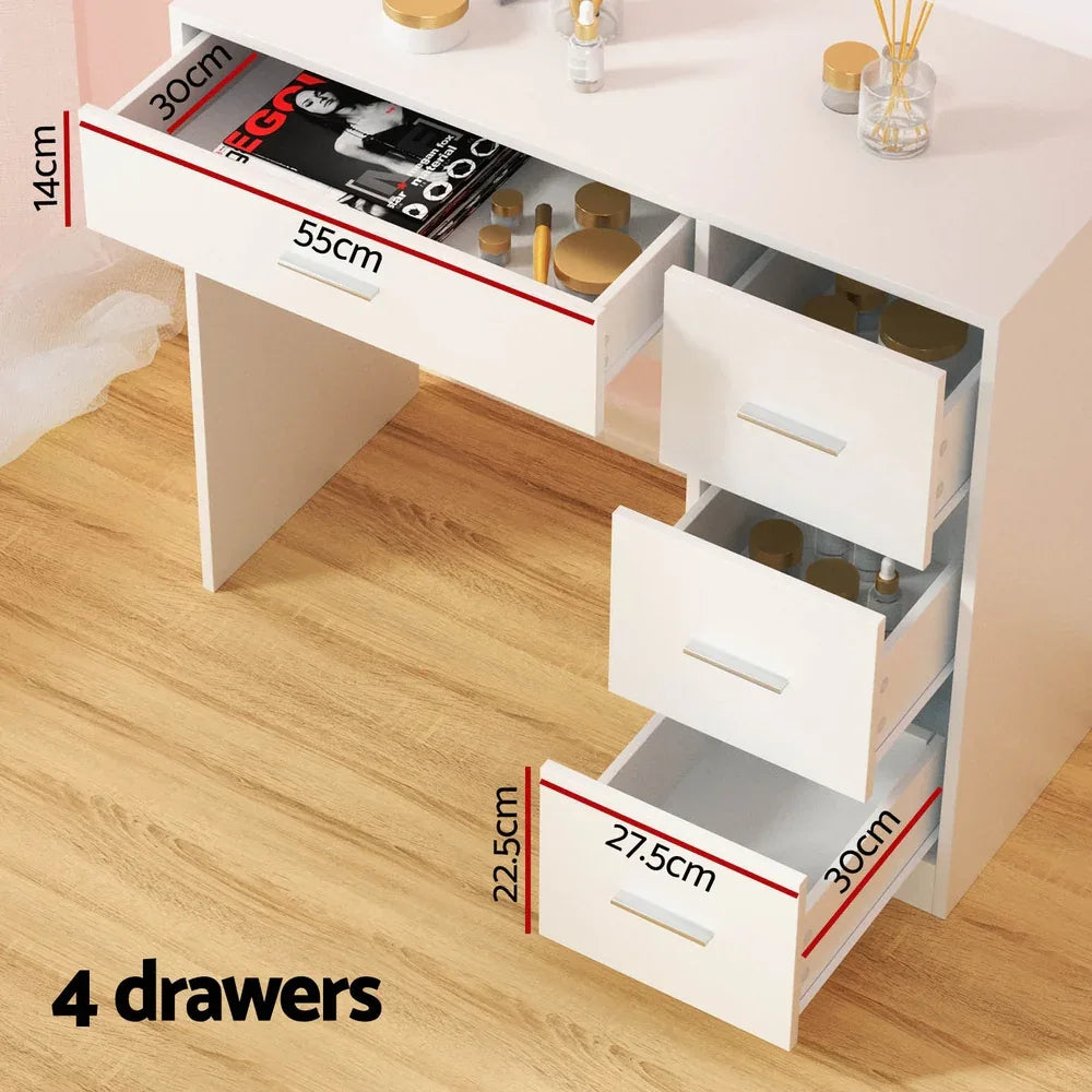 Artiss Dressing Table Set Stool 15 Led Bulbs White Darcy - Mekamart Australia