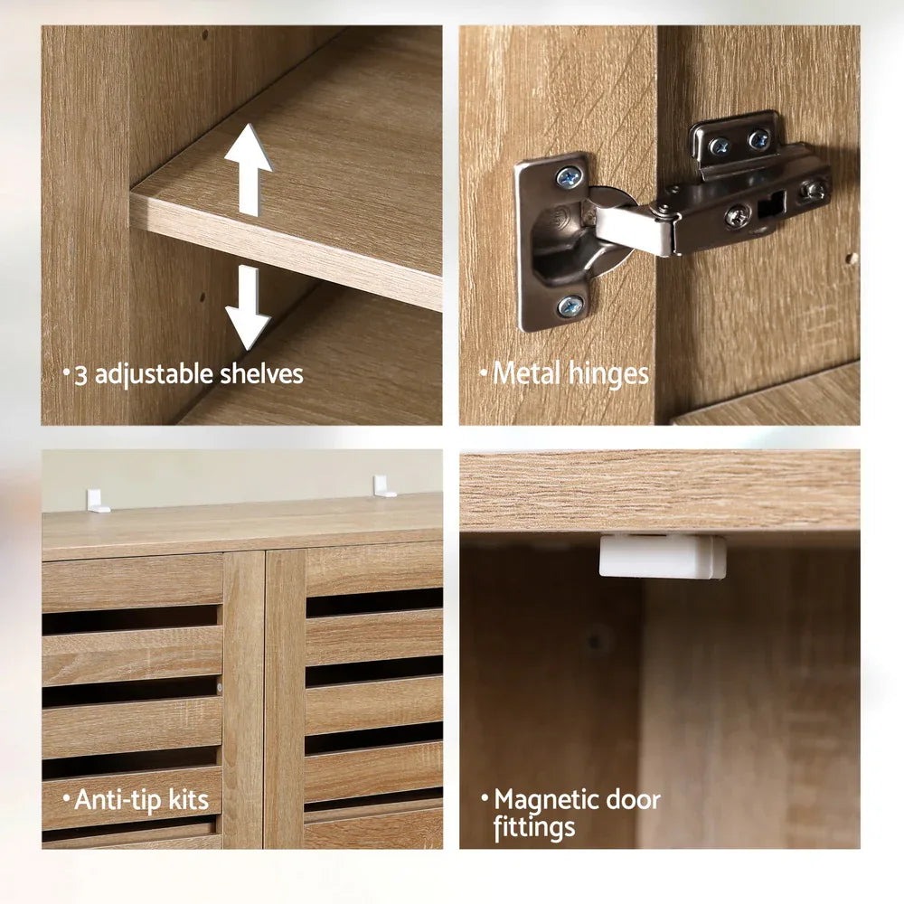 Artiss Shoe Rack Cabinet 30 Pairs Adjustable Shelf - Mekamart Australia