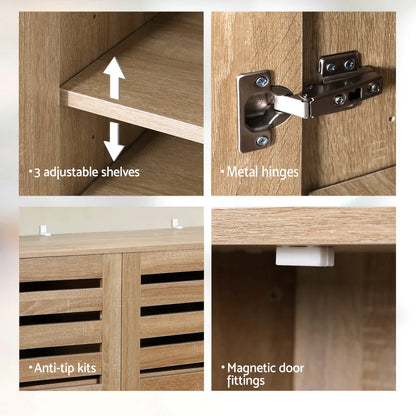 Artiss Shoe Rack Cabinet 30 Pairs Adjustable Shelf - Mekamart Australia