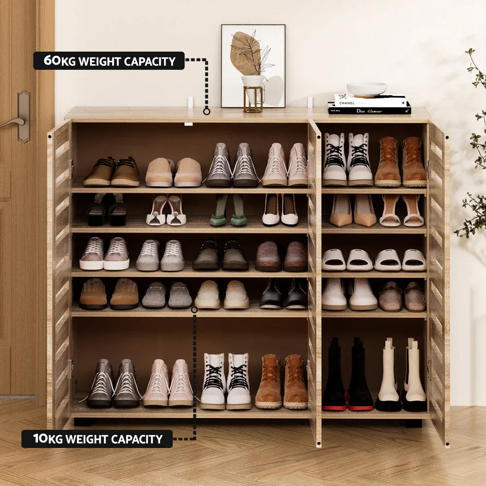 Artiss Shoe Rack Cabinet 30 Pairs Adjustable Shelf - Mekamart Australia