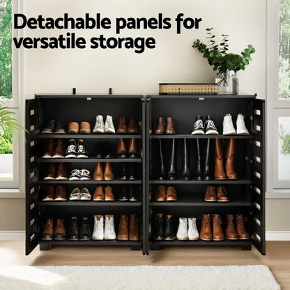 Artiss Shoe Rack Storage Cabinet 20 Pairs 5-tier Black Alster - Mekamart Australia