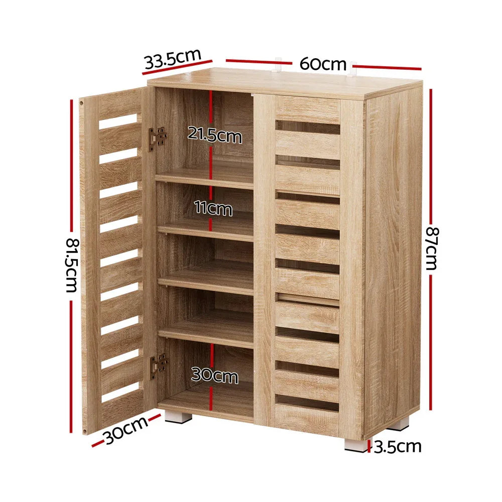 Artiss Shoe Rack Cabinet 20 Pairs 5-tier Wood Alster - Mekamart Australia