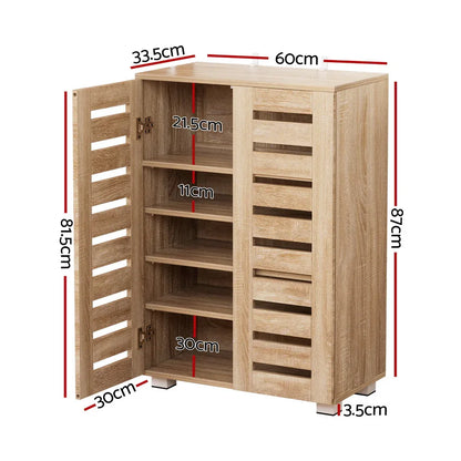 Artiss Shoe Rack Cabinet 20 Pairs 5-tier Wood Alster - Mekamart Australia