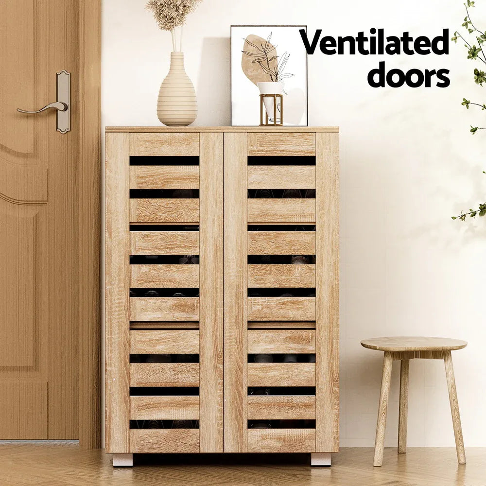Artiss Shoe Rack Cabinet 20 Pairs 5-tier Wood Alster - Mekamart Australia