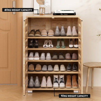 Artiss Shoe Rack Cabinet 20 Pairs 5-tier Wood Alster - Mekamart Australia