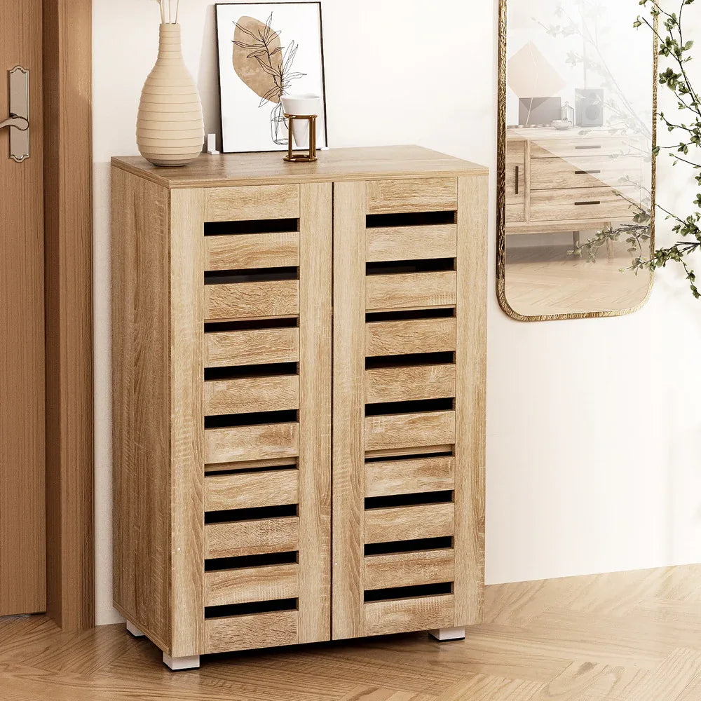 Artiss Shoe Rack Cabinet 20 Pairs 5-tier Wood Alster - Mekamart Australia