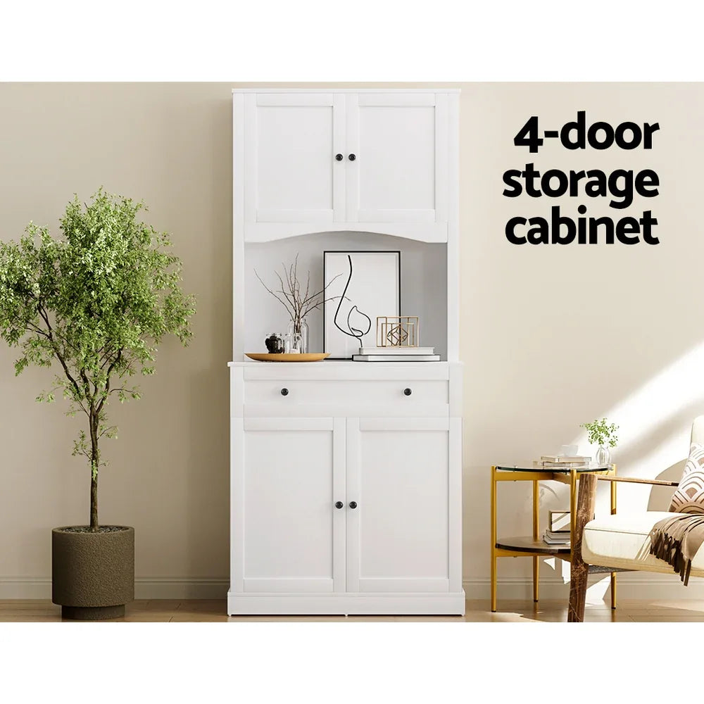 Artiss Buffet Sideboard Cabinet Cupboard Pantry Storage Shelves Hutch White - Mekamart Australia