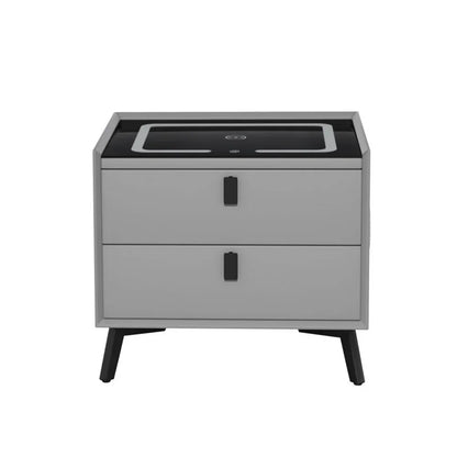 Artiss Smart Bedside Table with Wireless Charging - AIKA Grey - Mekamart Australia