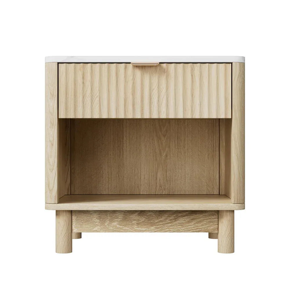 Artiss Bedside Table Nightstand 1 Drawer Shelves Pine - Mekamart Australia