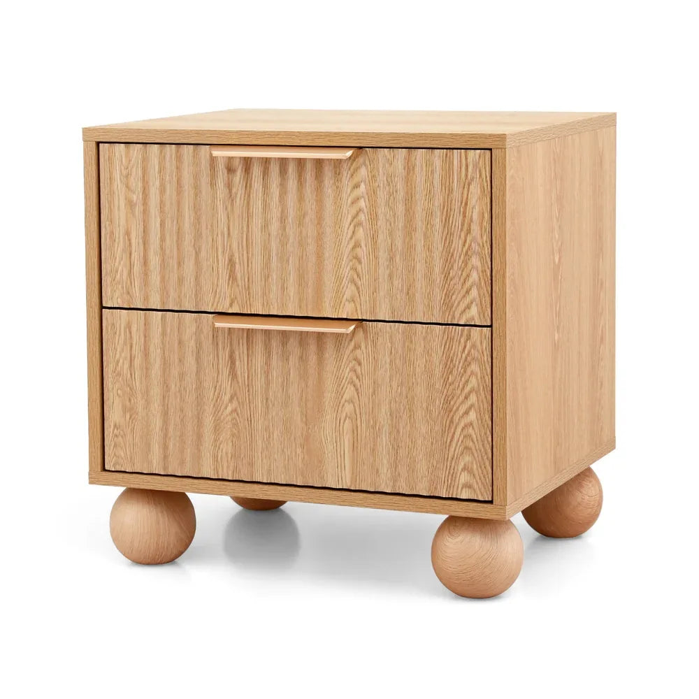 Artiss Rattan Bedside Table 2 Drawers Pine - Mekamart Australia