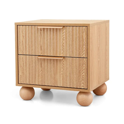 Artiss Rattan Bedside Table 2 Drawers Pine - Mekamart Australia