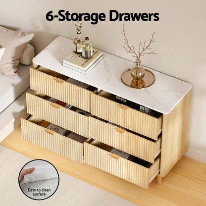 Artiss 6 Chest of Drawers Dresser Table Pine - Mekamart Australia