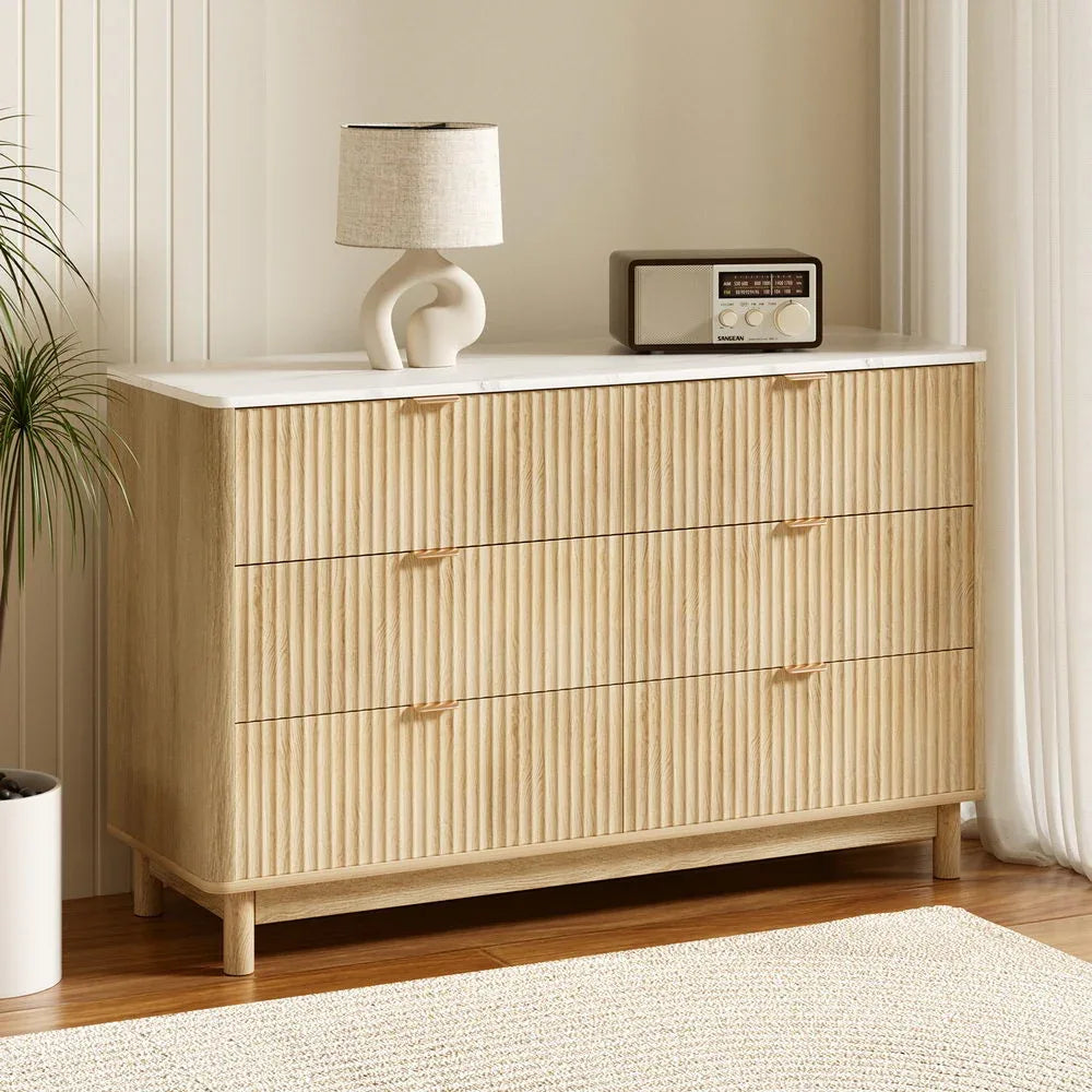 Artiss 6 Chest of Drawers Dresser Table Pine - Mekamart Australia