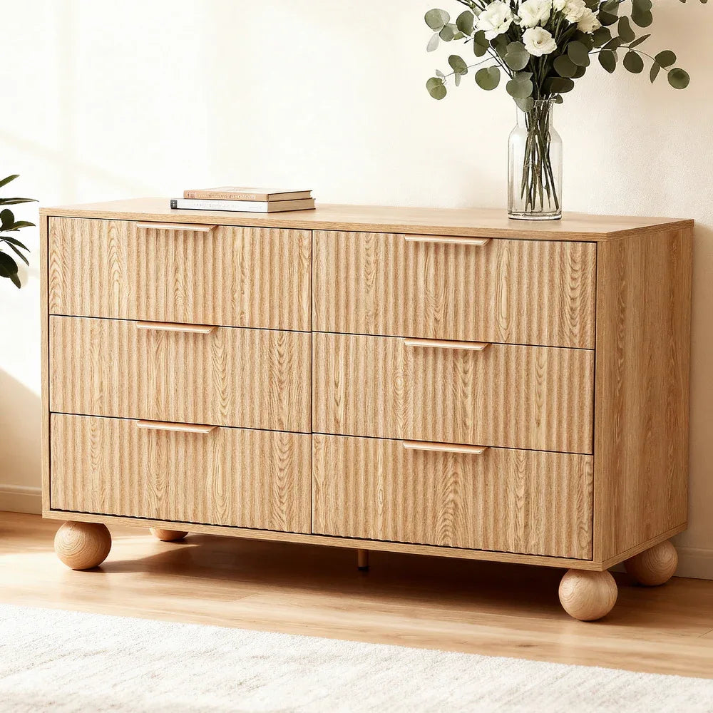 Artiss 6 Chest of Drawers Dresser Tallboy Pine - Mekamart Australia